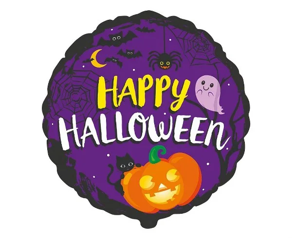 18" Μπαλόνι μoβ Happy Halloween