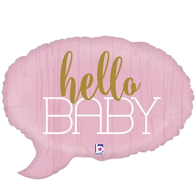 24" Μπαλόνι γέννησης Hello baby ροζ