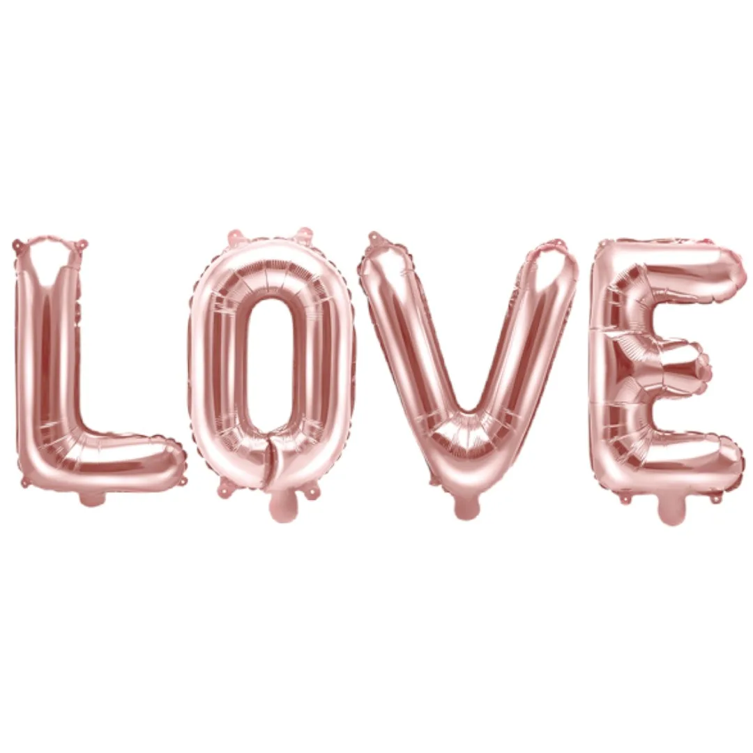 55'' Μπαλόνι φράση Love rosegold