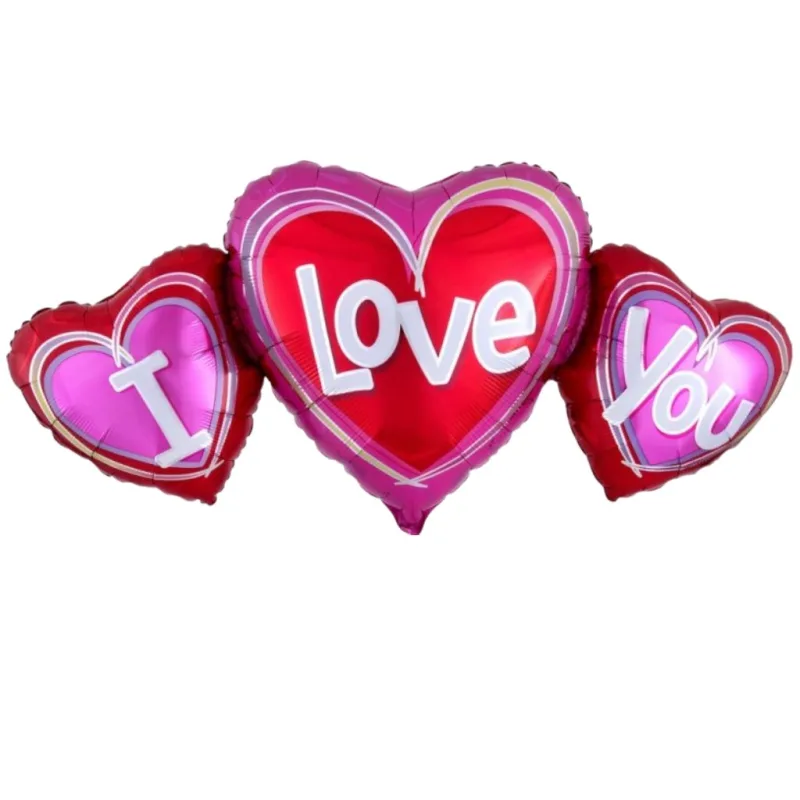 36" Μπαλόνι Τριπλή Καρδιά I Love you