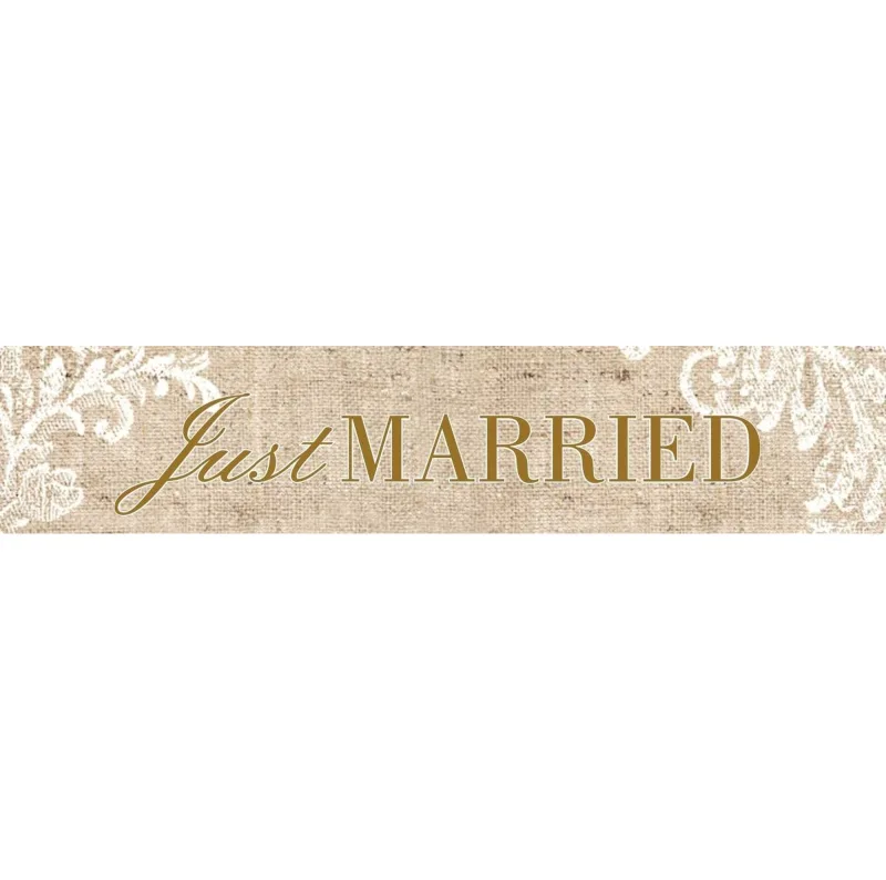 Πινακίδα αυτοκινήτου γάμου "Just Married" Vintage (2 τεμ)