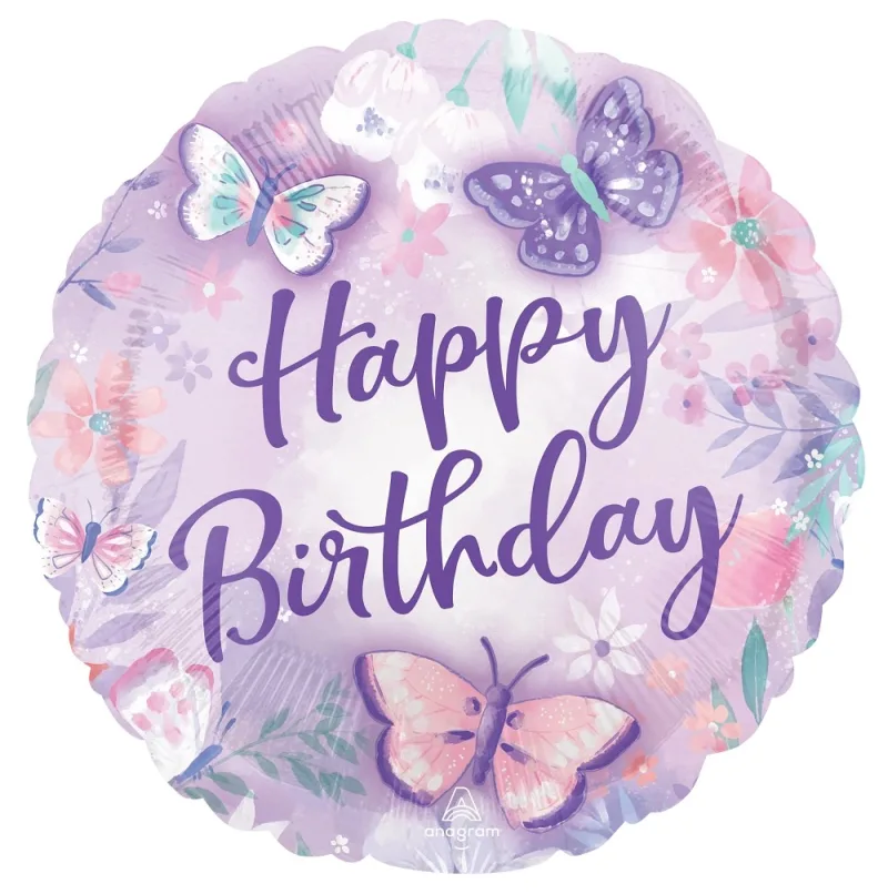 18" Μπαλόνι Πεταλούδα Happy Birthday