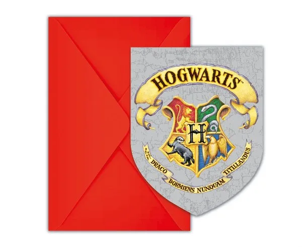 Προσκλήσεις πάρτυ Harry Potter - Οίκοι Hogwards (6 τεμ)