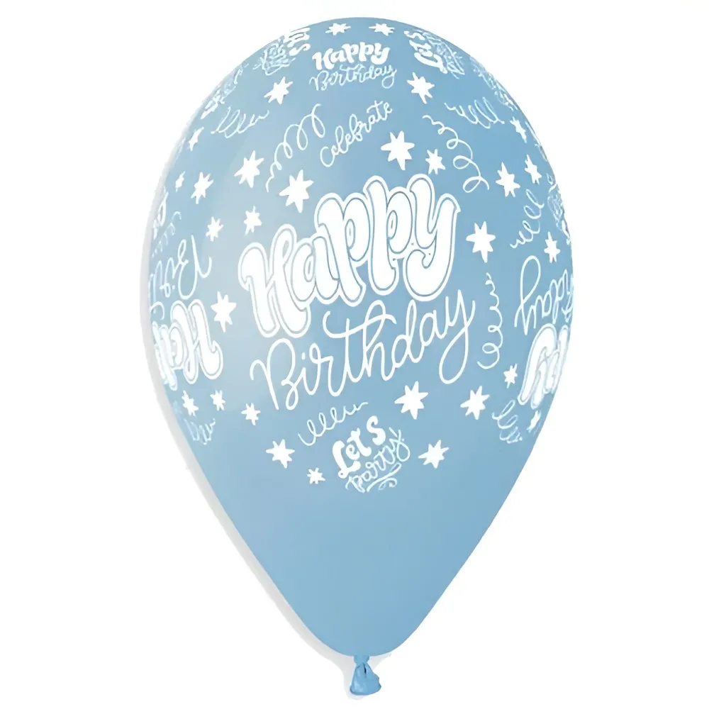13″ Μπαλόνι “Happy Birthday” Baby Blue (25 τεμ)
