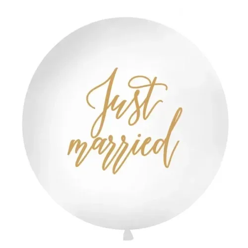 40" Τεράστιο Μπαλόνι Just Married λευκό