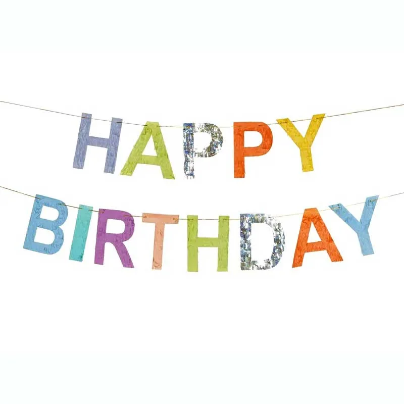 Γιρλάντα Happy Birthday Με Πολύχρωμα Γράμματα 220 cm