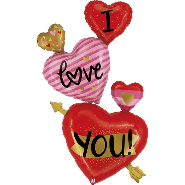 Τεράστιο Μπαλόνι Καρδιές Love you με βέλος
