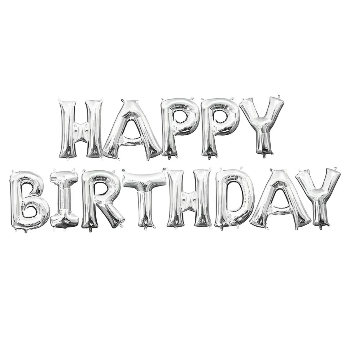Μπαλόνια Happy Birthday Ασημί (13 τεμ)