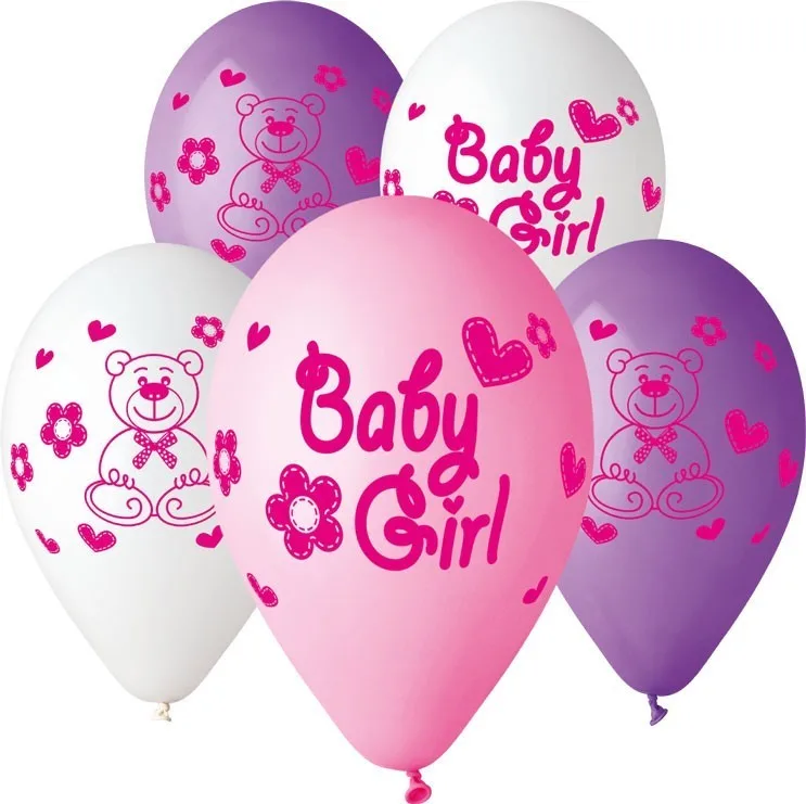 12" Μπαλόνι Baby girl αρκουδάκι (25 τεμ)