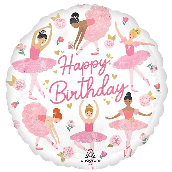 18'' Μπαλόνι Μπαλαρίνες ''Happy Birthday''