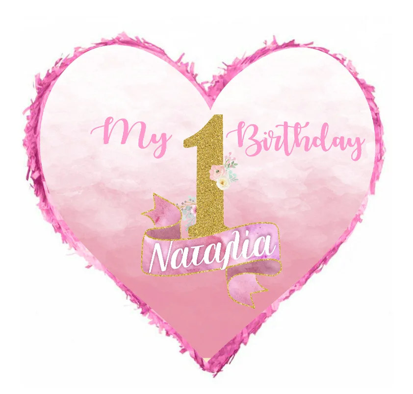 Πινιάτα καρδιά - 1st Birthday Girl