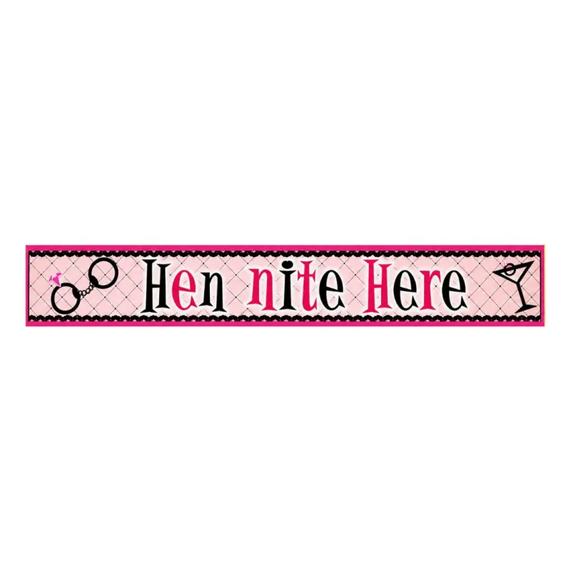 Διακοσμητικό μεταλλικό μπάνερ Hen Nite Here 3,65m