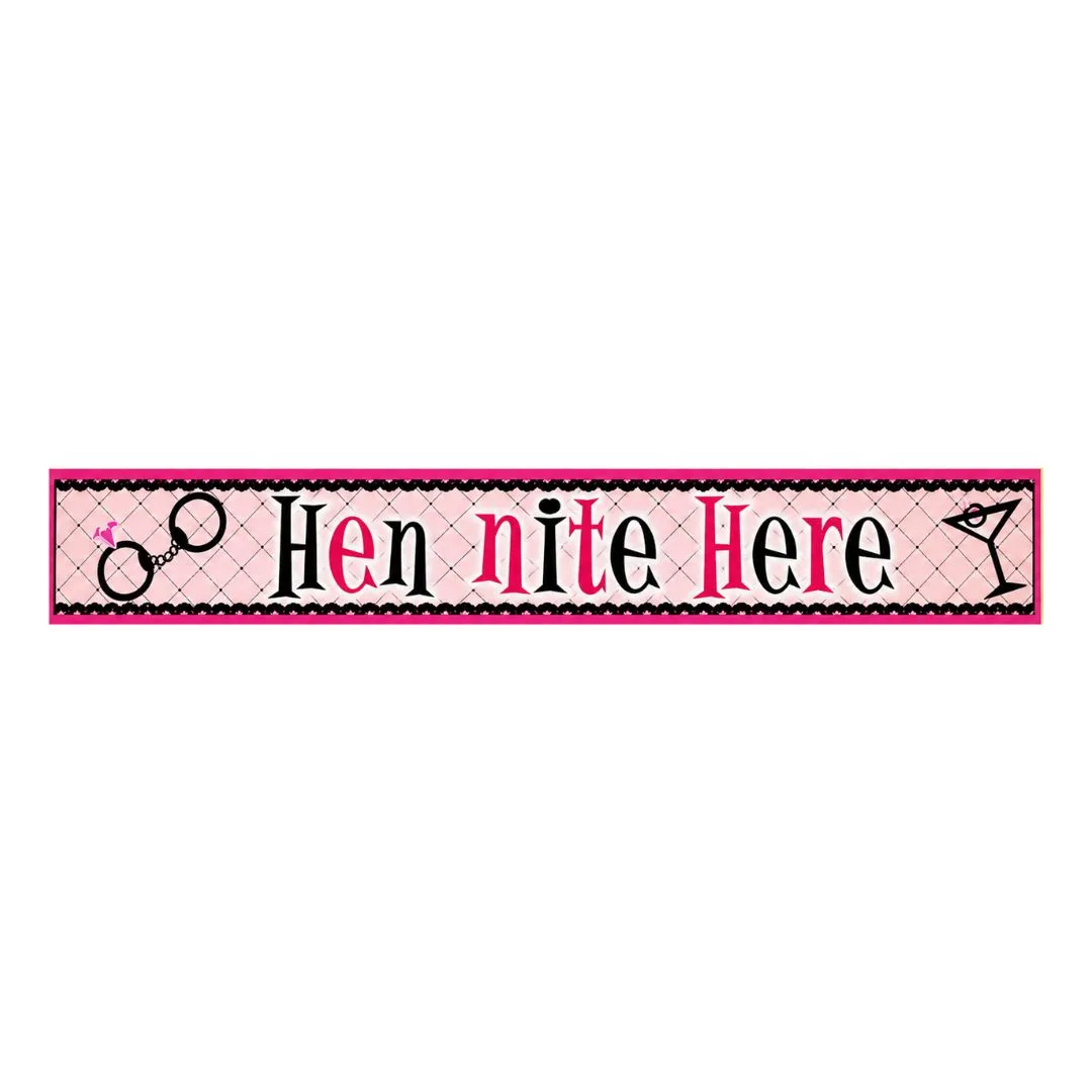 Διακοσμητικό μεταλλικό μπάνερ Hen Nite Here 3,65m