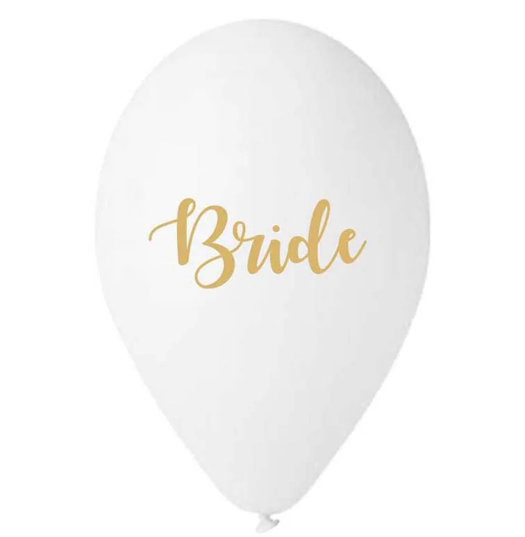 13" Μπαλόνι τυπωμένο λευκό Bride (25 τεμ)