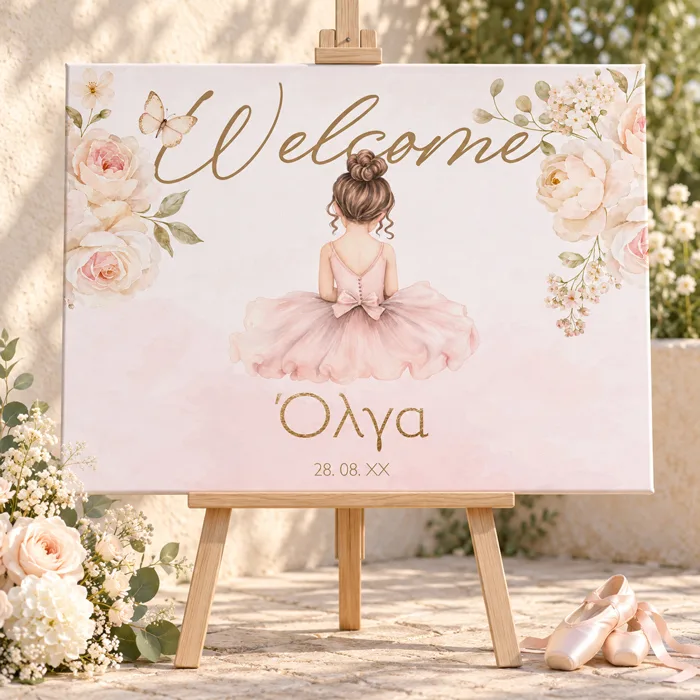 Καμβάς Βάπτισης Welcome - Μπαλαρίνα