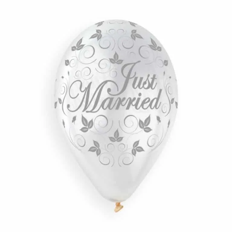 13" Μπαλόνια Just Married Διάφανα (25 τεμ)