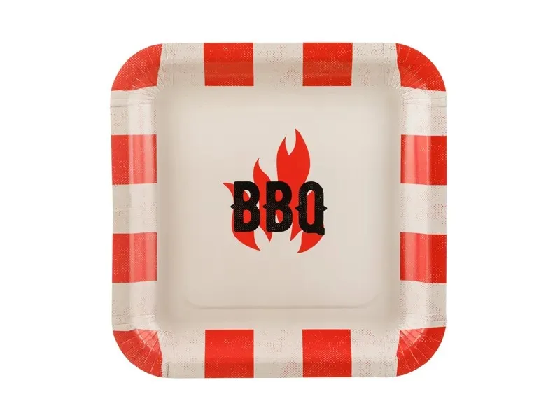 Χάρτινα Πιάτα - Τετράγωνα BBQ (6 τεμ)