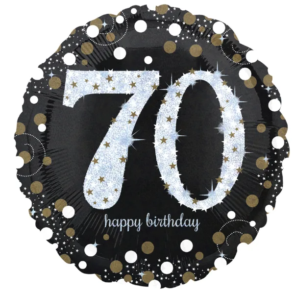 18" Μπαλόνι 70th Happy Birthday holographic
