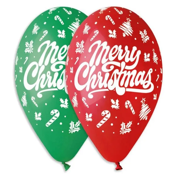 Χριστουγεννιάτικο μπαλόνι τυπωμένο Merry Christmas (25 τεμ)