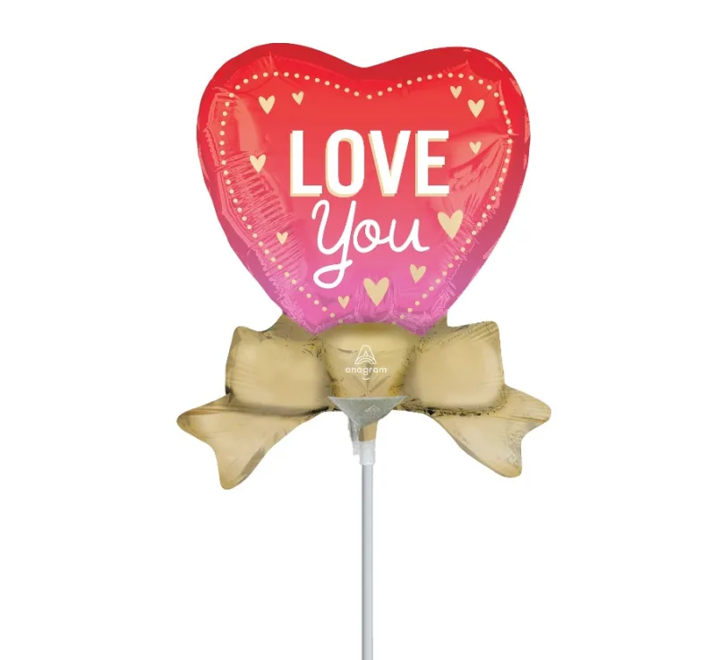 Mini Shape Μπαλόνι με φιόγκο "Love You"