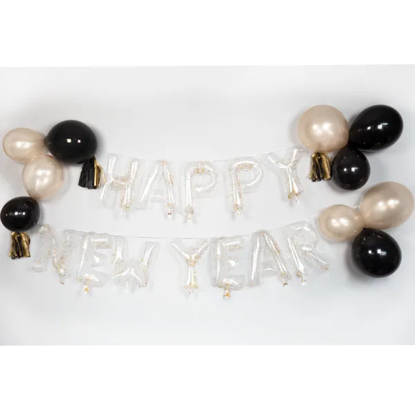Σετ διάφανα μπαλόνια Happy New Year (30 τεμ)
