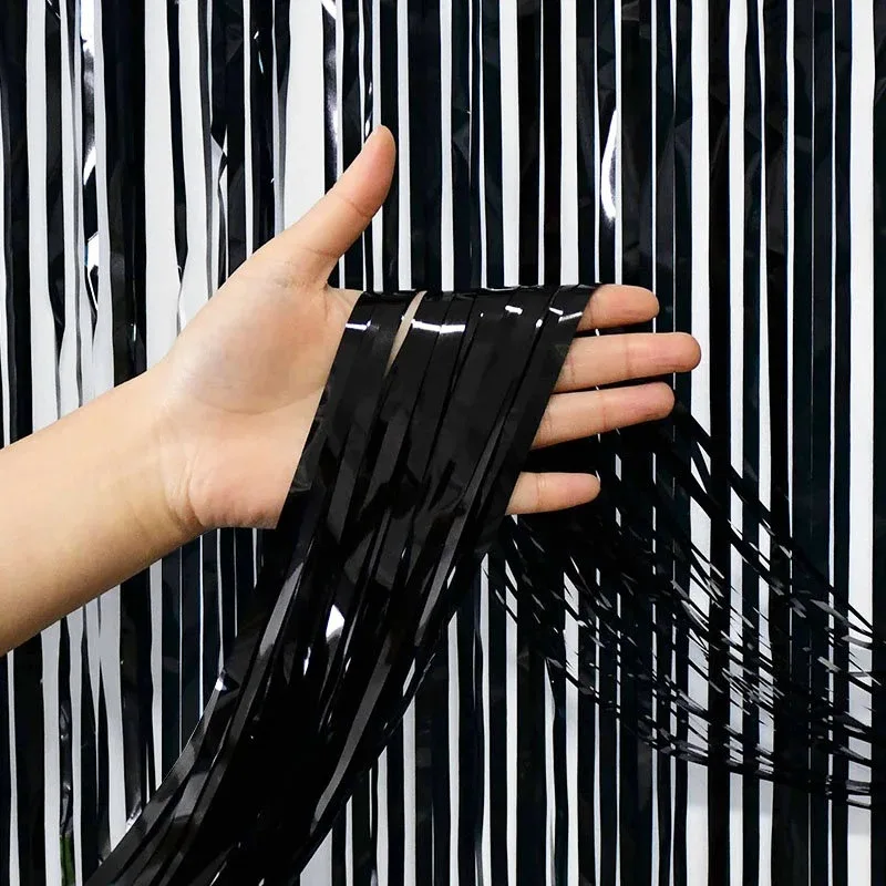 Μαύρη foil Κουρτίνα Πάρτυ 200x100cm