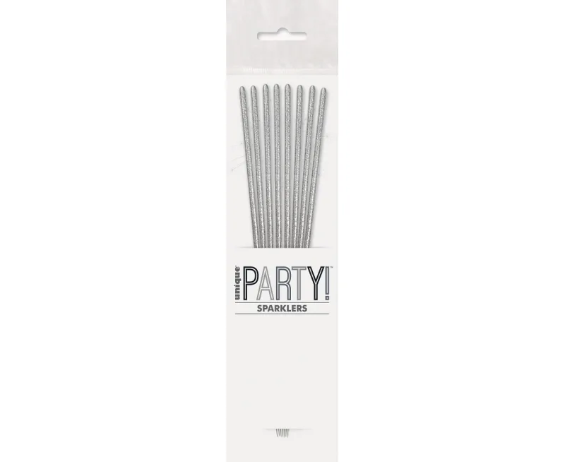 Ιριδίζοντα Ασημί Sticks Sparklers (8 τεμ)