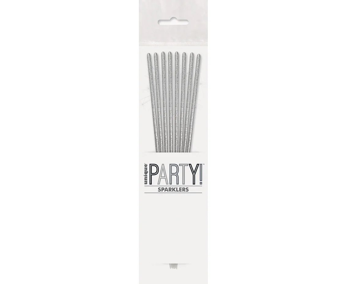 Ιριδίζοντα Ασημί Sticks Sparklers (8 τεμ)