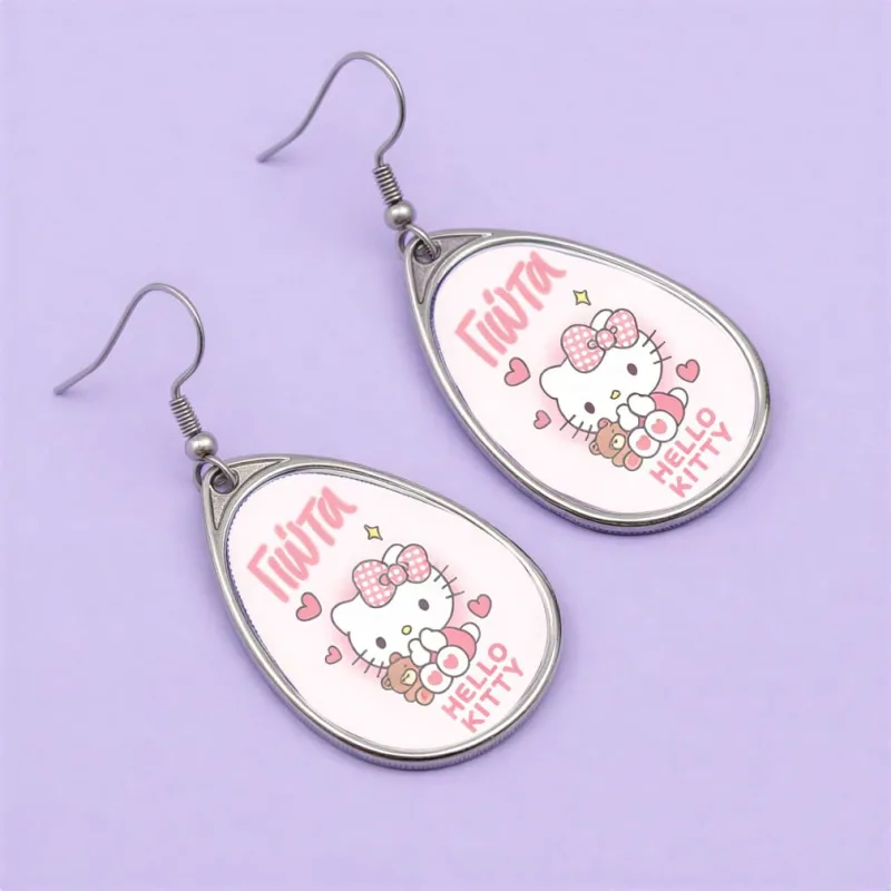 Μεταλλικά Σκουλαρίκια Δάκρυ - Hello Kitty