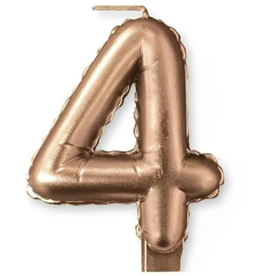 Κεράκι Rosegold Αριθμός 4