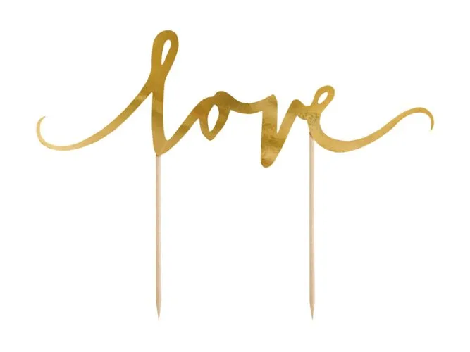 Topper τούρτας Love χρυσό