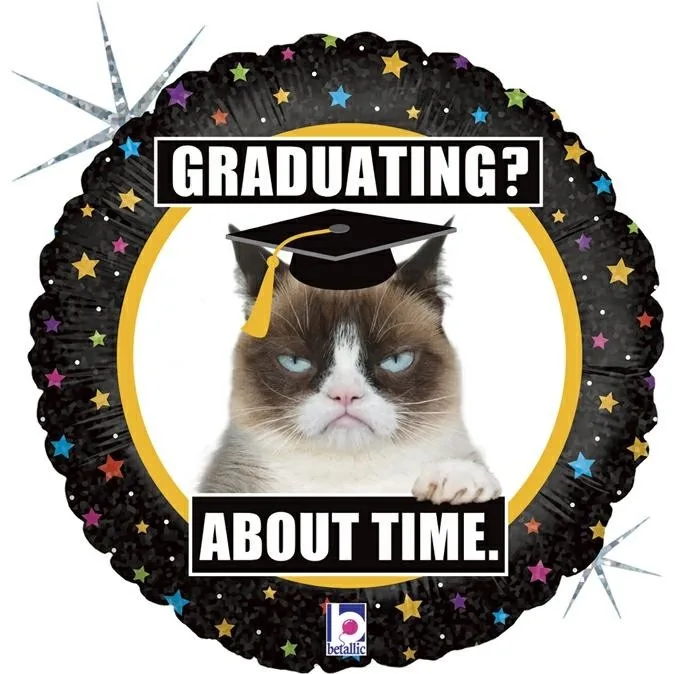 18" Μπαλόνι αποφοίτησης Grumpy Cat