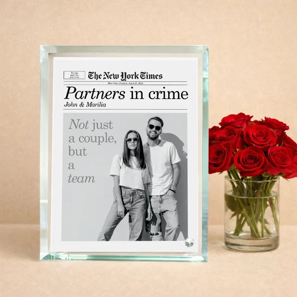 Γυάλινη κορνίζα με εφέ καθρέπτη Partners in Crime