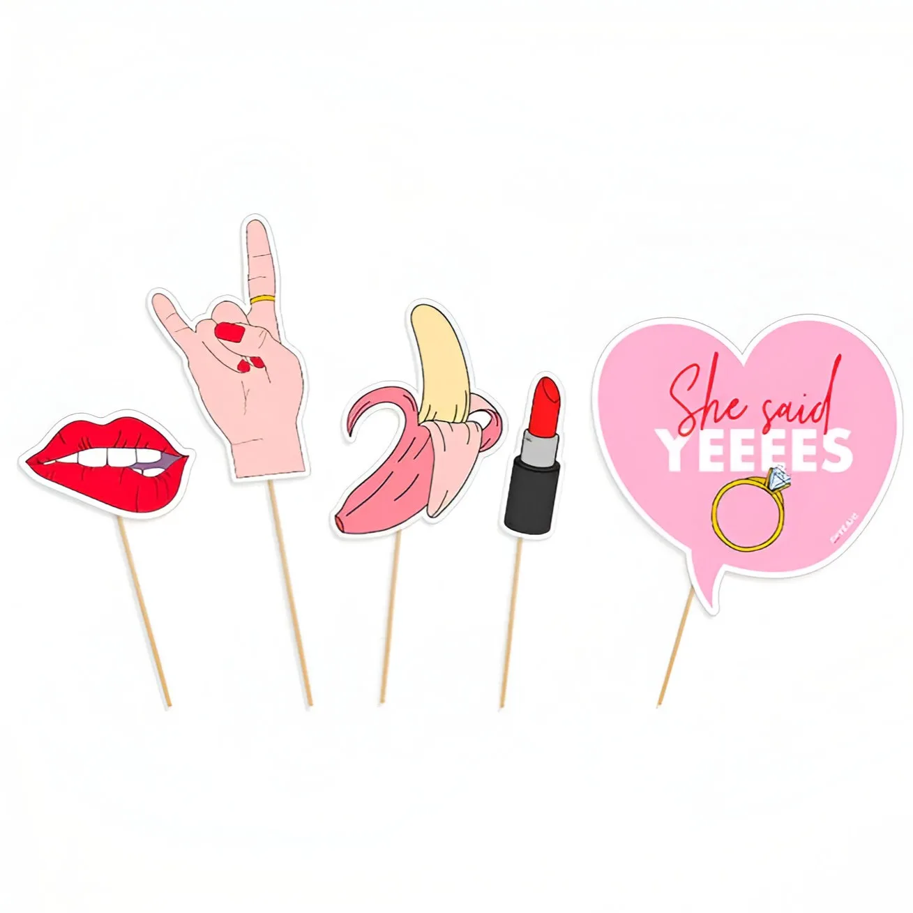 Photobooth Props “She said Yes!” (5 τεμ)