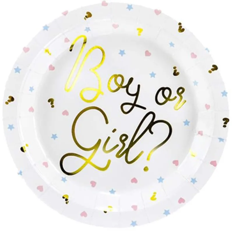 Πιάτα για Gender Reveal "Boy or Girl" (6 τεμ)