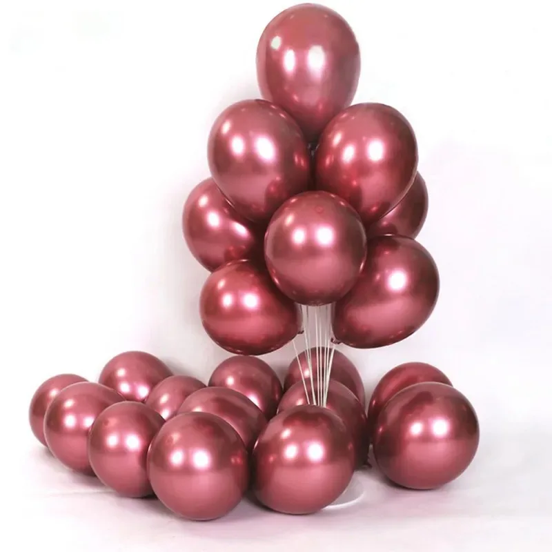 Σετ Μπαλόνια - Μεταλλικό κόκκινο chrome (12 τεμ)