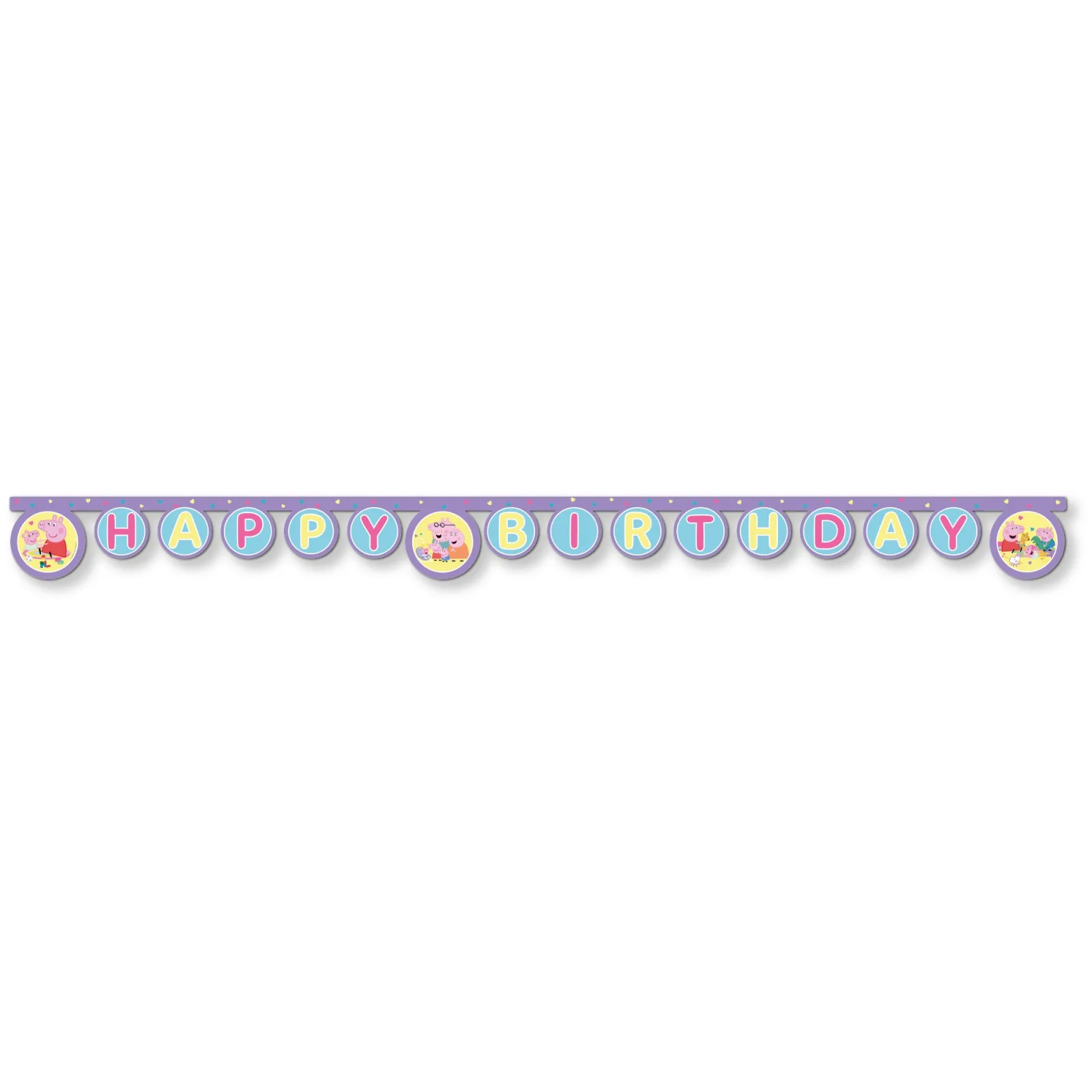 Γιρλάντα Happy Birthday - Πέππα Γουρουνάκι &amp; Baby Evie (200cm)