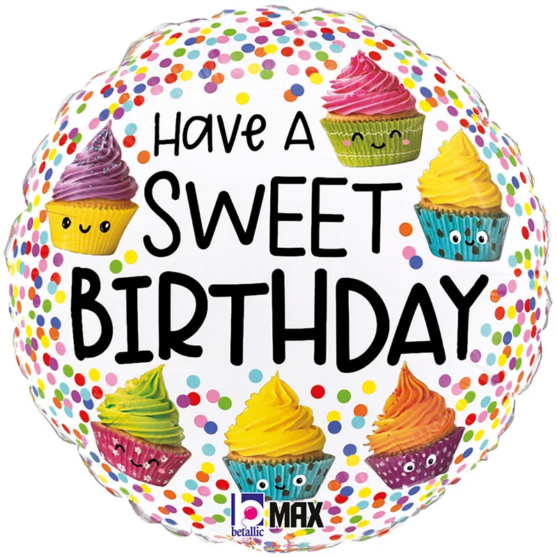 18" Μπαλόνι Γενεθλίων Cupcakes 'Sweet Birthday'