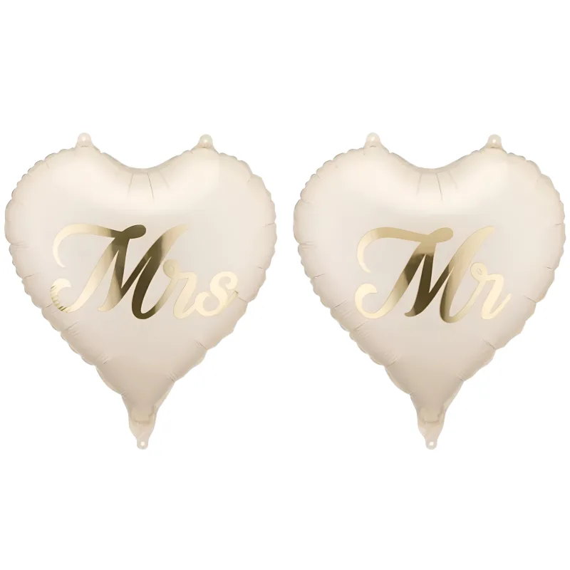 18'' Μπαλόνια Καρδιές Mrs and Mr (2 τεμ)