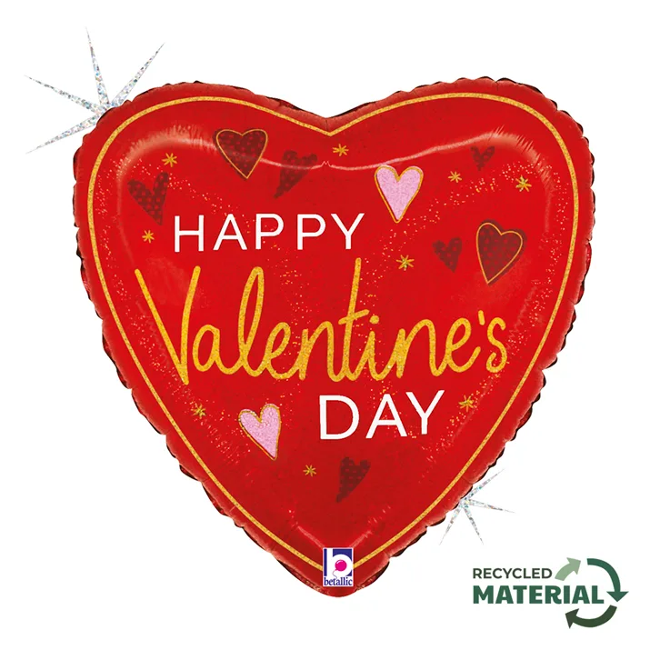 18" Μπαλόνι καρδιά Happy Valentine's Day