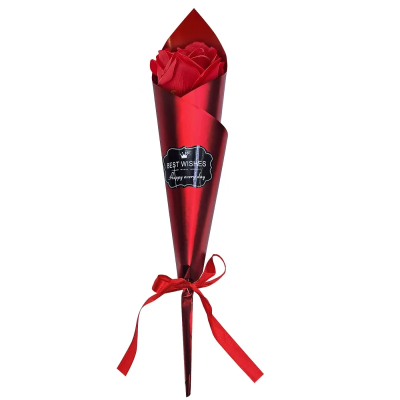 Τεχνητό Κόκκινο Τριαντάφυλλο ''Best Wishes'' 38cm