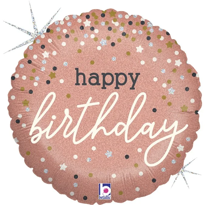 18" Μπαλόνι Happy Birthday Rosegold
