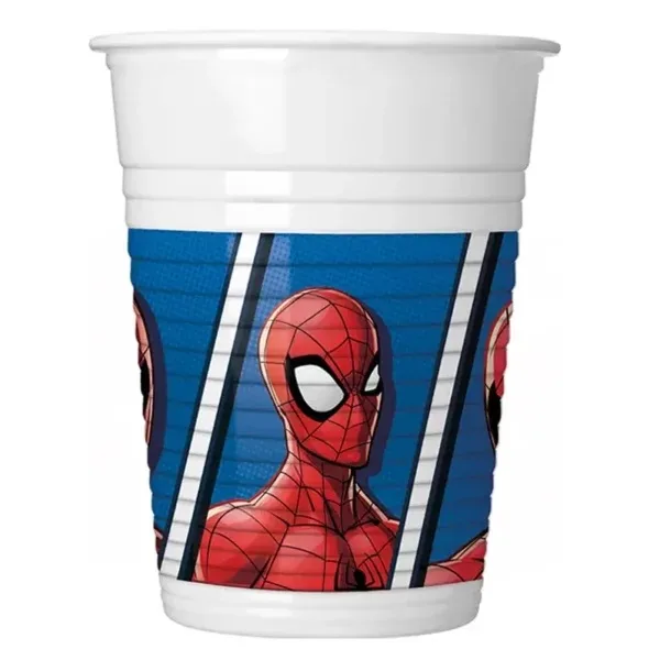 Ποτήρια πλαστικά Spiderman Team Up (8 τεμ)