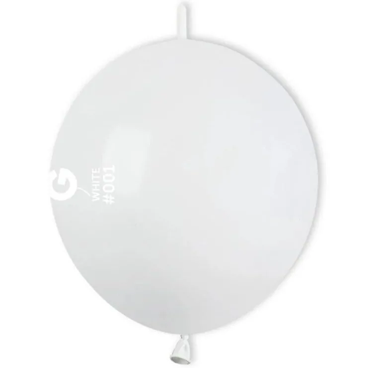 12" Λευκό μπαλόνι Link-O-Loons με ουρίτσα (100 τεμ)