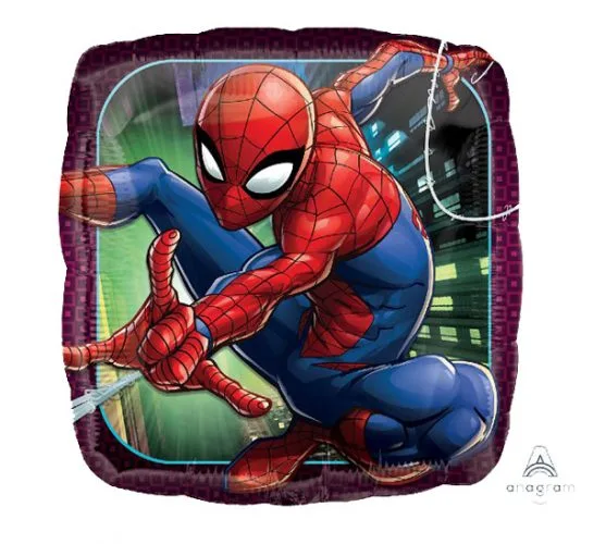 18" Τετράγωνο μπαλόνι Spiderman Animated