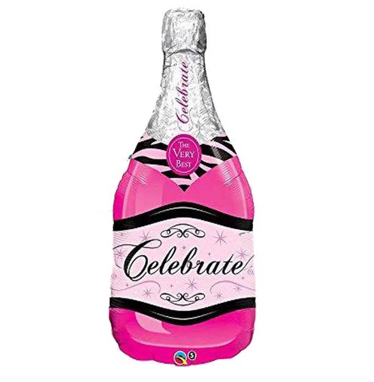 39" Μπαλόνι ροζ μπουκάλι "Celebrate"