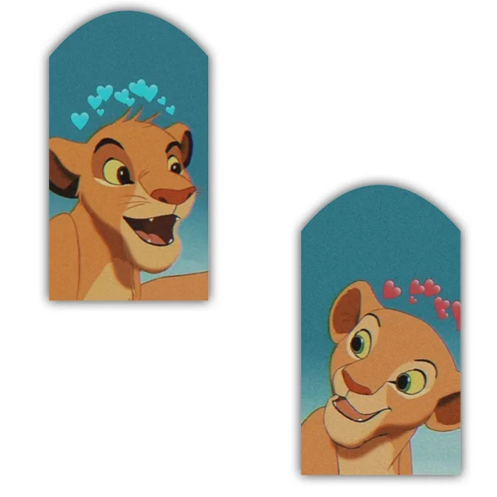 Ξύλινο διακοσμητικό Simba &amp; Nala (2 τεμ)