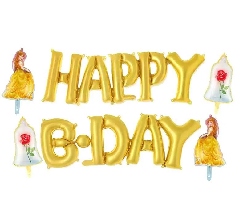Σετ μπαλονιών Happy B-day Πεντάμορφη (6 τεμ)