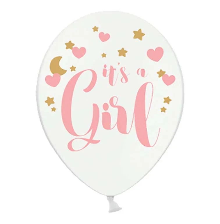 Σετ Μπαλόνια τυπωμένα "It's a Girl" (6 τεμ)