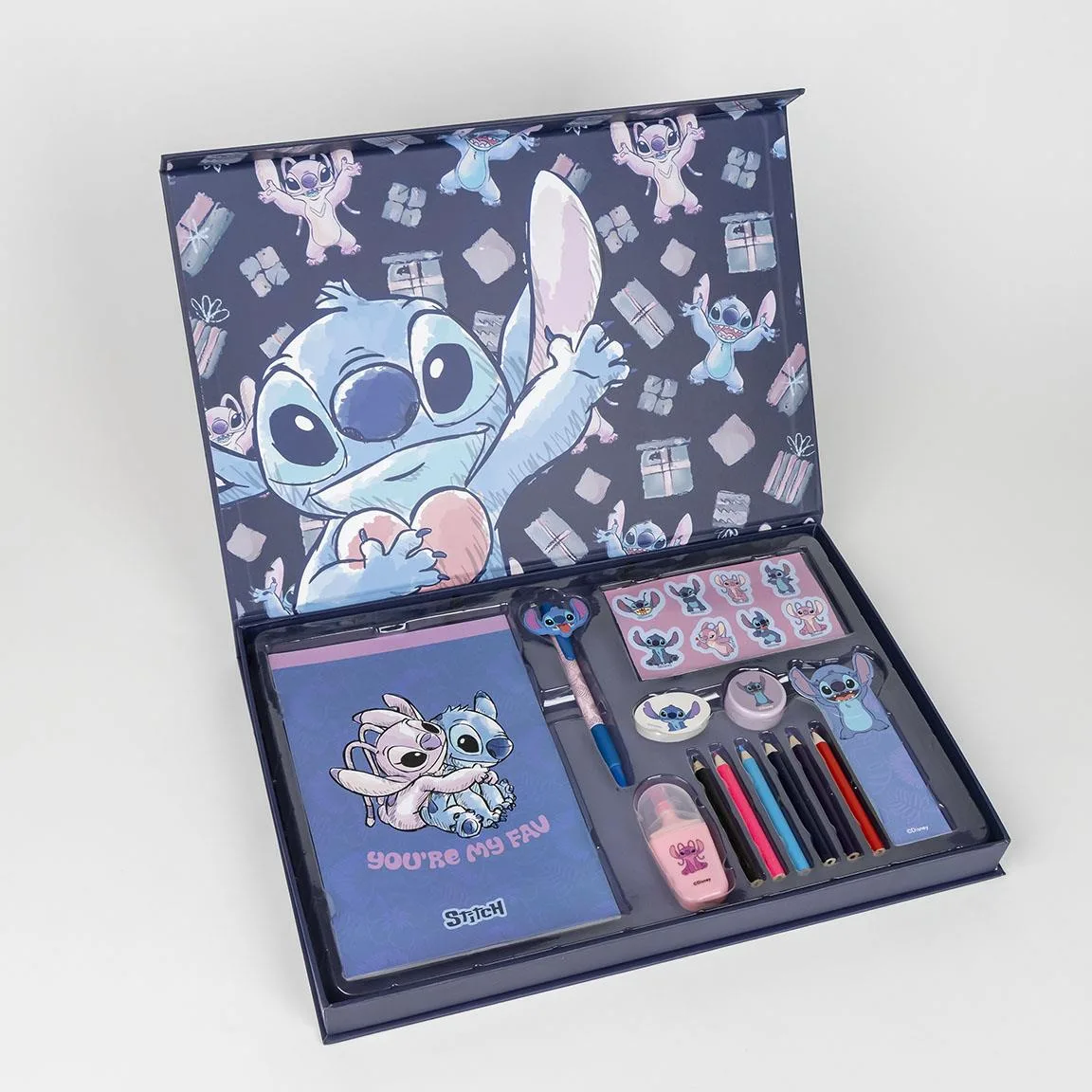 Σετ χαρτικών Stitch &amp; Angel σε κουτί premium